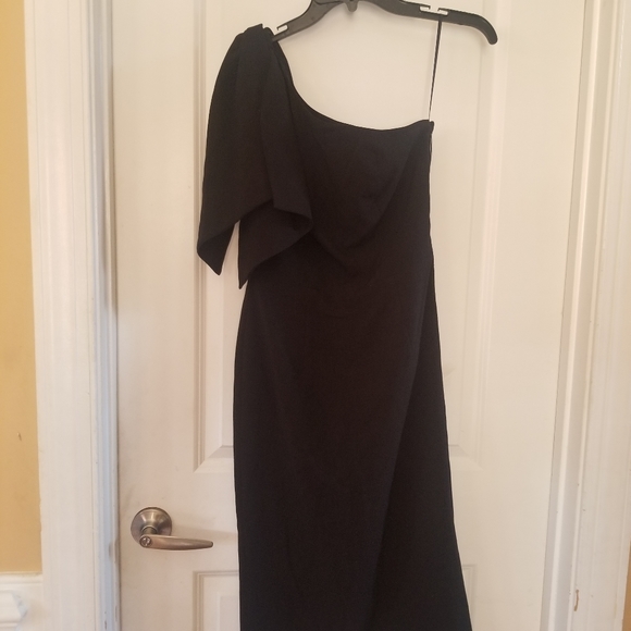 Dress the Population Tiffany One Shoulder Bow Detail Sleeveless Back size S - Picture 2 of 9